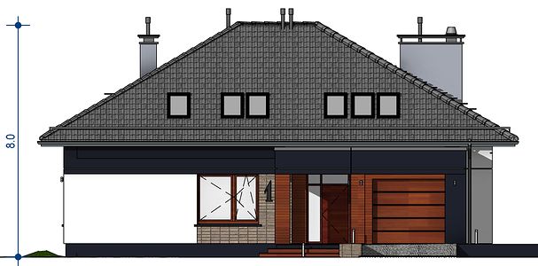 Фасад дома HIF-6729-74 Фасад дома HIF-6729-74